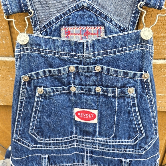 Denim Straight Leg Overalls - Picture 2 of 5